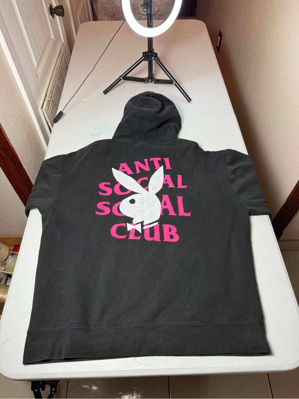 Playboy x Anti Social Social Club Hoodie Black & Pink Remix, Sz XL Assc
